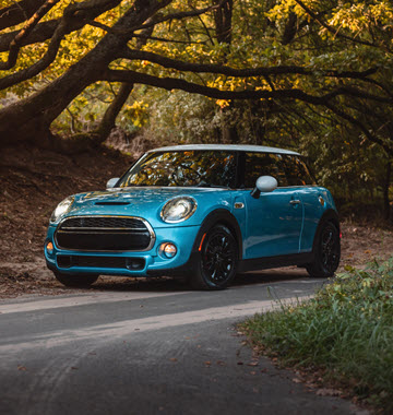 Blue Mini Cooper Car